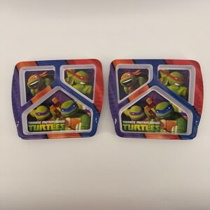 Teenage Mutant Ninja Turtles Divided Plates Zak Designs 2013 TMNT Set of 2